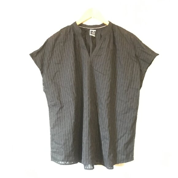 Black Broderie Anglaise 100% Cotton Sleeveless Blouse - Picture 12 of 13